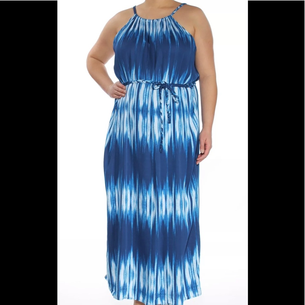Tommy Bahama Tie Dye Halter Dress Size XL Blue NEW